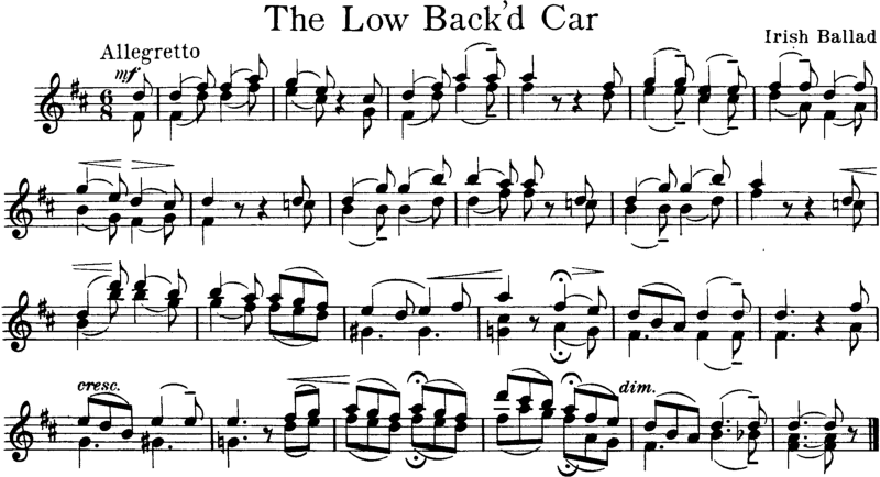 The Low Backed Car Violin Sheet Music