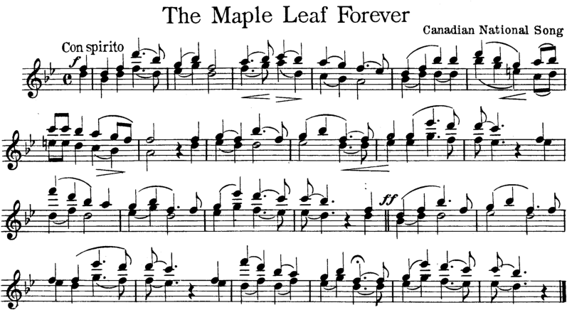 The Maple Leaf Forever Violin Sheet Music