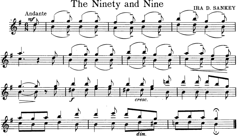 The Ninety And Nine Violin Sheet Music