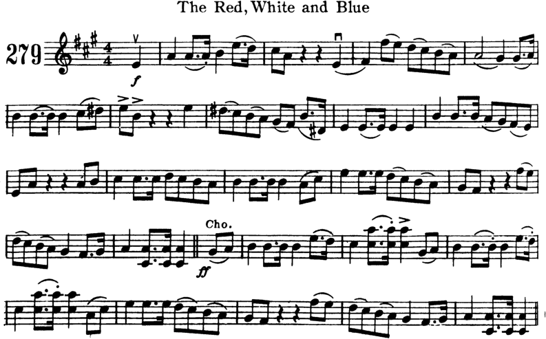 The Red, White, And Blue Violin Sheet Music