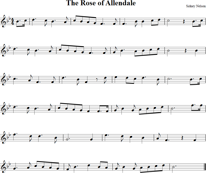 The Rose of Allendale Violin Sheet Music