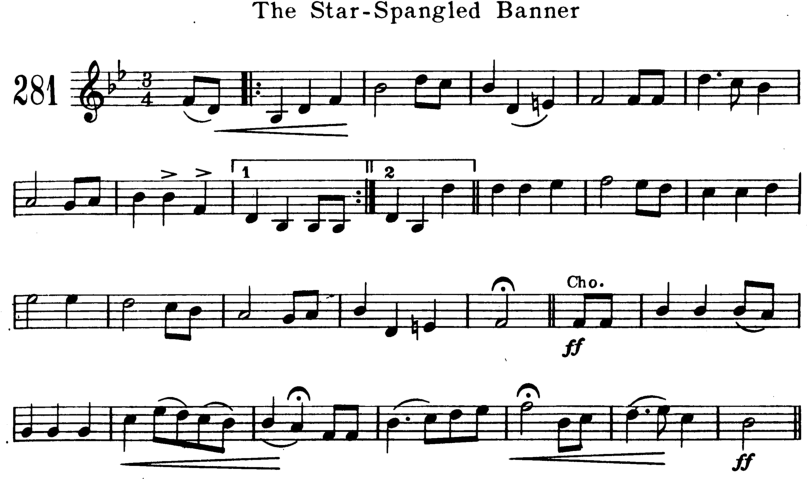 The Star Spangled Banner Violin Sheet Music