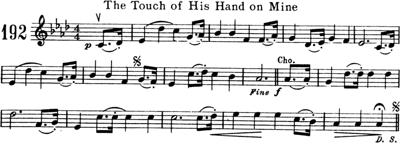 The Touch of His Hand On Mine Violin Sheet Music