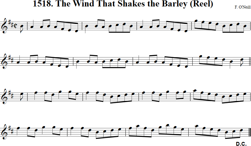 The Wind That Shakes the Barley Reel Violin Sheet Music