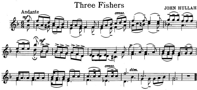 Three Fishers Violin Sheet Music