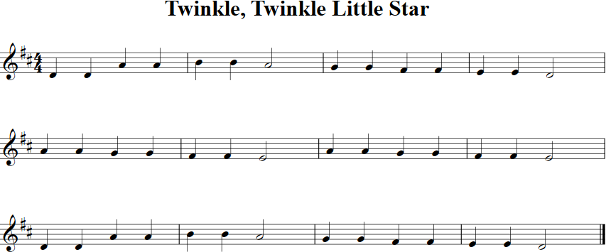 Twinkle Twinkle Little Star Violin Sheet Music