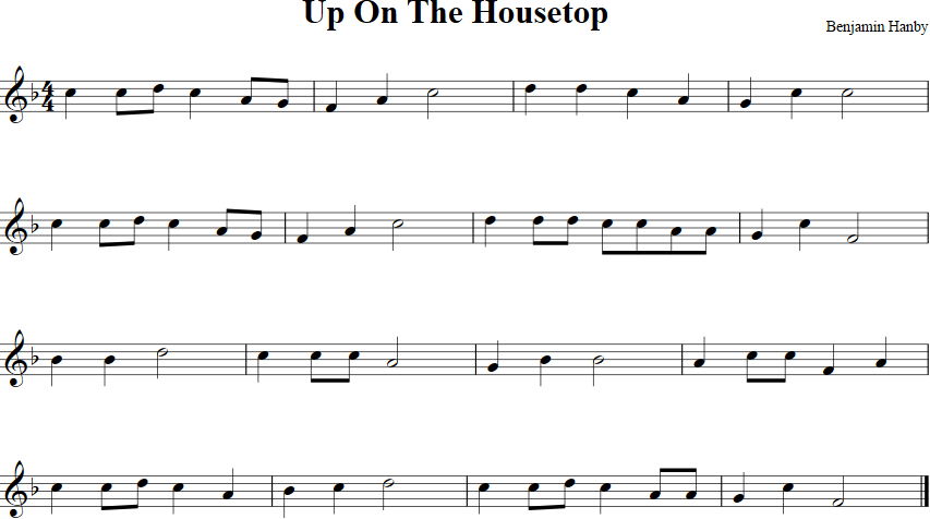 Up On the Housetop Violin Sheet Music