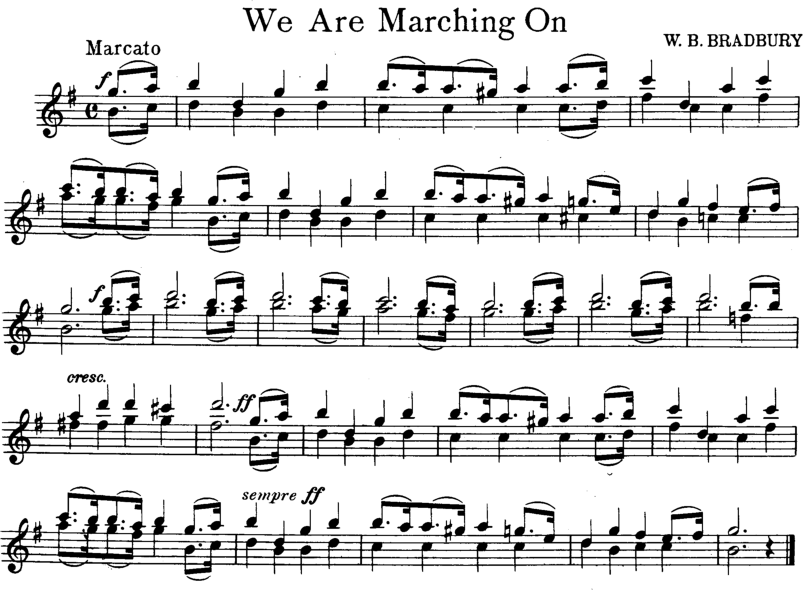 We Are Marching On Violin Sheet Music