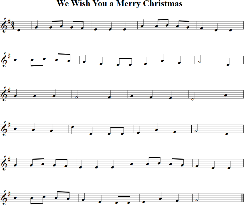 We Wish You a Merry Christmas Violin Sheet Music