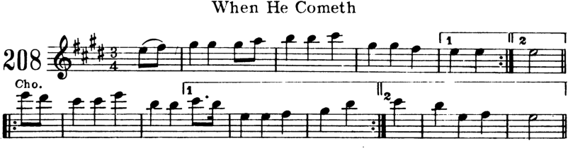 When He Cometh Violin Sheet Music
