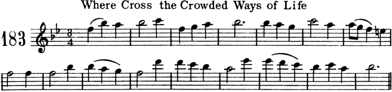 Where Cross the Crowded Ways of Life Violin Sheet Music