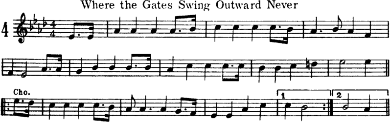 Where the Gates Swing Outward Never Violin Sheet Music