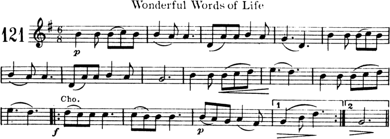Wonderful Words of Life Violin Sheet Music