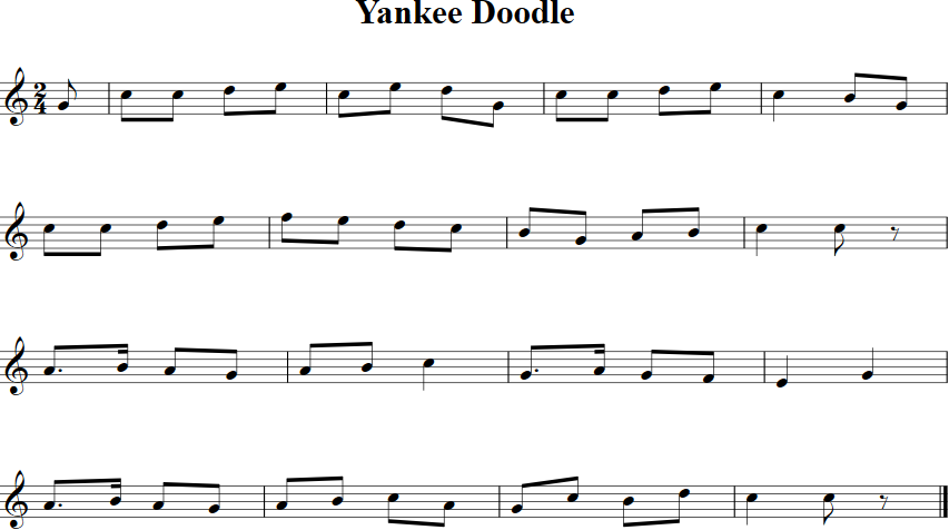 Yankee Doodle Violin Sheet Music