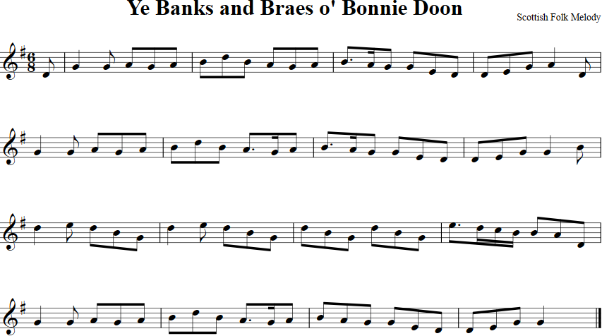 Ye Banks And Braes O Bonnie Doon Violin Sheet Music